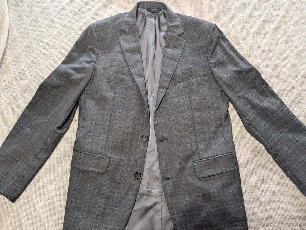 Brooks Brothers 1818 Milano 38R E Thomas Italian Fabric Gray Glen Plaid Blazer U